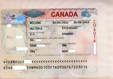 加拿大留学签证样本