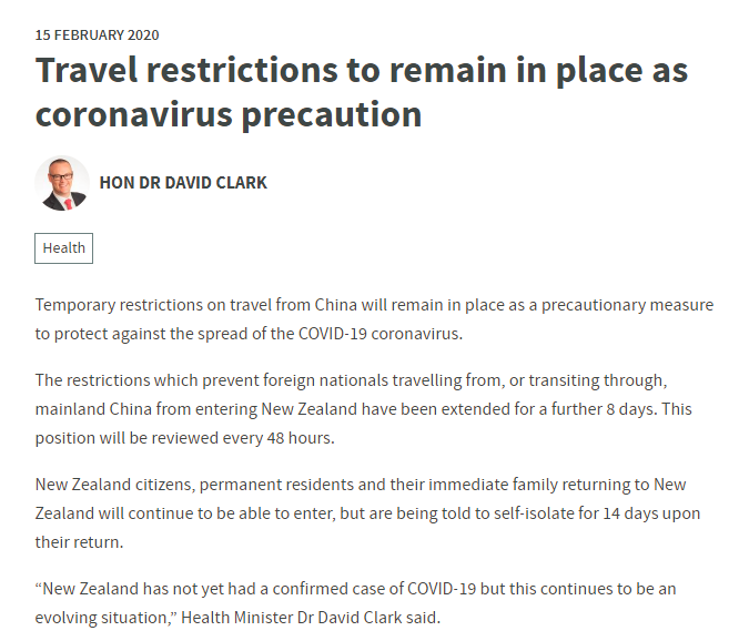 新西兰延长疫情期间入境限制措施