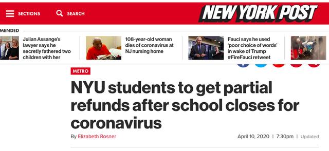 因为疫情美国部分大学开始退费了，看看有你的学校没~
