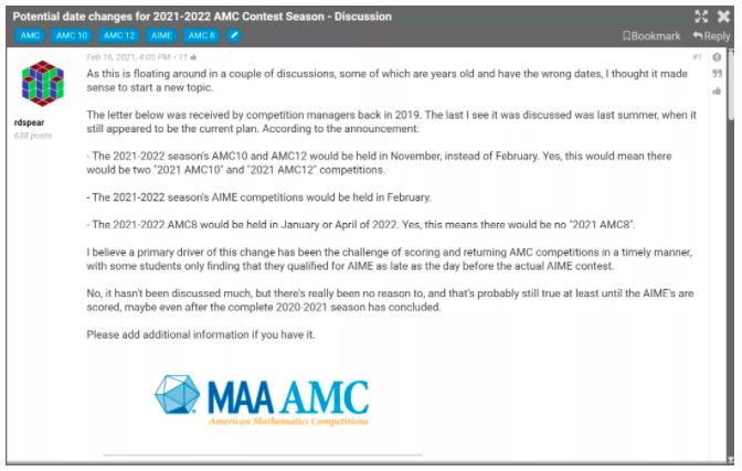 有助于顶级名校理工类专业申请，AMC数学竞赛将变更考试时间